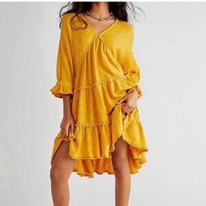 Free People Beach  High-Low Yellow Dress